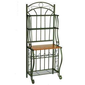Old Dutch 5 ft. 8 in. Copper Bakers Rack with 5 Bottle Wine Rack 