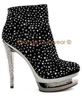   Rhinestone Evening Couture Glamour Heels Boots 885487570853  