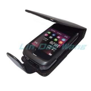 BLACK FLIP LEATHER CASE COVER POUCH + LCD FILM SCREEN PROTECTOR FOR 