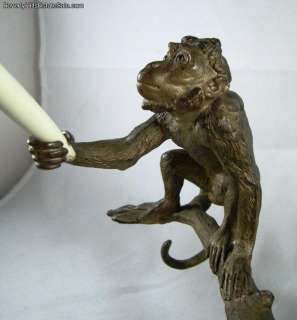 Rare Antique Vienna Bronze Monkey Inkwell Geschutzt  