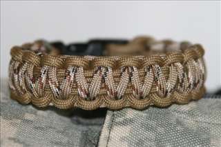 Paracord Survival Bracelet Desert Camo & Coyote Brown  
