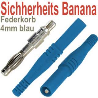 Sicherheits Bananenstecker 4mm made in Germany blau  