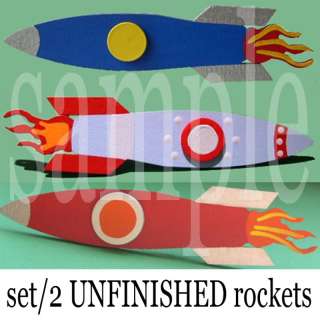UNFINISHED Rocket spaceship CURTAIN HOLDBACKS st2 decor  