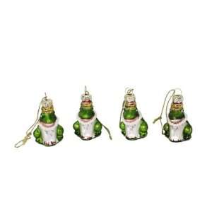 Christbaumschmuck FROSCHKÖNIG grün   4er Set  Küche 