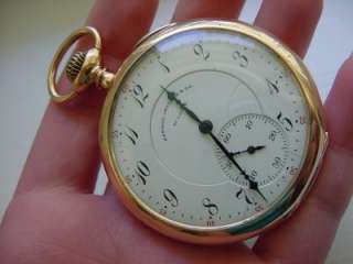 Antique Elgin Pocket Watch 14k Gold Mermod Jaccard & Co  
