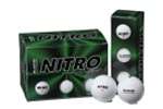 dozen new nitro blaster white golf balls explodes off the golf club 