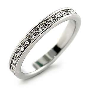 3mm .925 Sterling Silver Channel Set Full Eternity Ring with Round Cut 