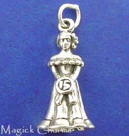 Sterling Silver .925 QUINCEANERA 15th BIRTHDAY 3D Charm  