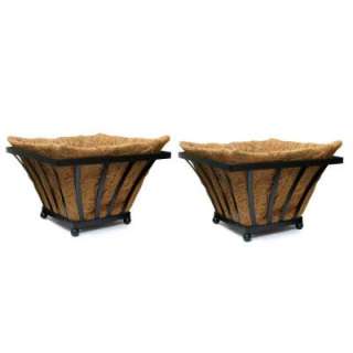   Black Wrought Iron Coconest Planters (2 Pack) 52795 