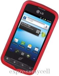   + Screen + RED Hard Case Cover for Straight Talk NET 10 LG OPTIMUS Q