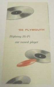 Plymouth 1956 Hi Fi Record Player Sales Brochure  