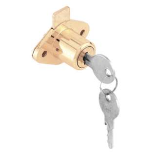 Prime Line Brass Plated Drawer/Cabinet Lock 7/8 Inch  