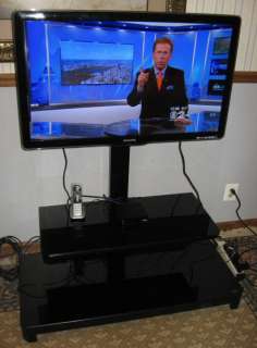 Glass TV Stand w/ Swivel Mount Flat Panel Plasma LED LCD TV Up to 50 