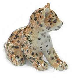 Northern Rose Porcelain Miniature   Leopard Cub Sitting  