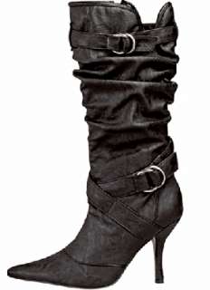 Black Pointy Knee High Boots