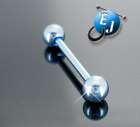 Sexy Body Jewelry Unique Light Blue Barbell Tongue Ring Titanium 14G 5 