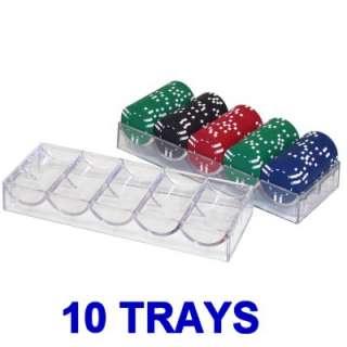 Poker Chip Trays, Racks, SET OF 10, Hold 100 Chips Each  