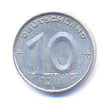 DDR 10 Pfennig 1952 A Jaeger 1507 f.vz  