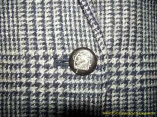 Lauren Ralph Lauren Tweed Wool Jacket 8 Equestrian Horse Buttons 