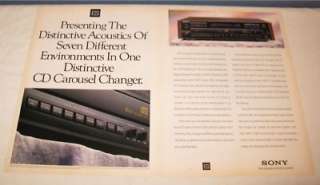 Sony CDP C87ES CD Player 2 Page PRINT AD from 1992  