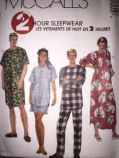 UNCUT McCalls Pattern Mens Misses Sleepwear Pajamas OOP  