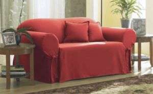 COTTON DUCK Claret 1pc Sofa Slipcover Box Cushion  