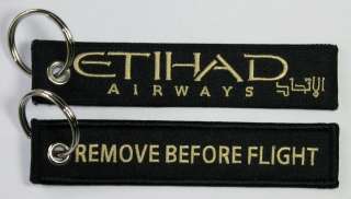 Etihad Airways Airlines Remove Before Flight style keyring bag tag 
