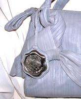 New $250 Vince Camuto Gray Leather Double Bow Satchel Handbag  
