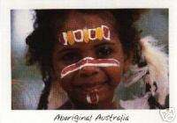 Postkarte Australien, Aborigine   Kind mit Bemalung  
