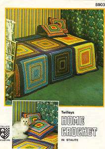 Cushion covers & Bedspread Crochet Pattern Vintage  