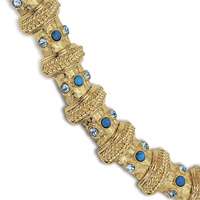 Reconstituted Turquoise Jackie Kennedy Ball 7 Bracelet  