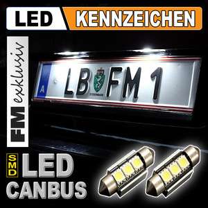 2x SMD LED Kennzeichenbeleuchtung Xenon Weiss Canbus   VW Audi BMW 