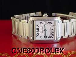 LADIES MID SIZE CARTIER TANK FRANCAISE STAINLESS STEEL.  