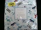 HILLCREST LINENS FLYING HIGH AIRPLANES HELICOPTERS TWIN SHEET SET