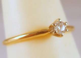 10K Yellow Gold .10ct Diamond Engagement Ring Size 7   