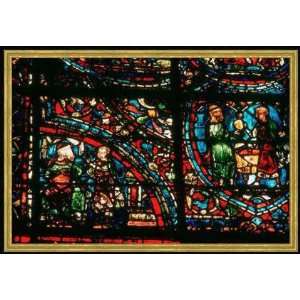 Bild mit Rahmen Chartres, Chartres, Glasfenster, Verlorener Sohn 
