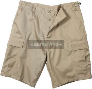 Khaki Cargo Military BDU Shorts (Polyester/Cotton)  