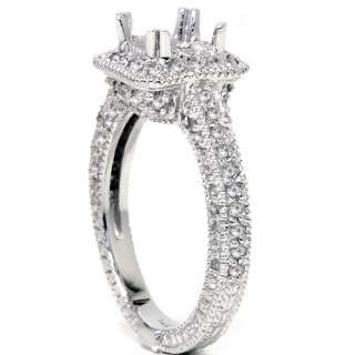 95 Ct Diamond Engagement Vintage Ring Semi Mount Setting Antique 