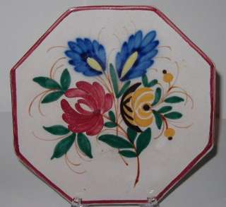 Antique 18C Hand Painted Italian Majolica Pottery Plate  