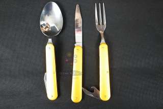 Travel Cutlery Mess Kit Portable Fold Knife etc 4 Color  