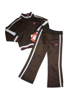 New Girl Nike Brown Pink Jacket Track Yoga Pants Suit Set Fall Winter 