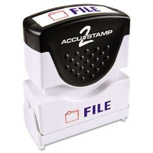  Accustamp2 Shutter Stamp with Microban, Red/Blue, FILE, 1 