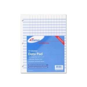  Ampad 12 Column Data Pad   White   ESS22203 Office 