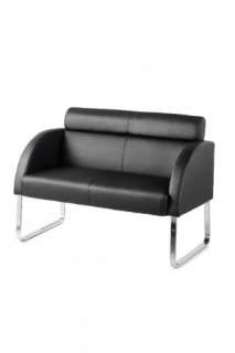Linto Black Faux Leather Office Sofa 3 Sizes Available  