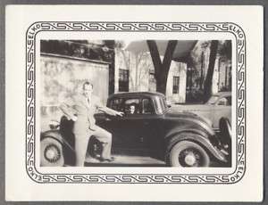 Car Photo Man w/ 1933 Plymouth @ Atlantic Iowa 661784  