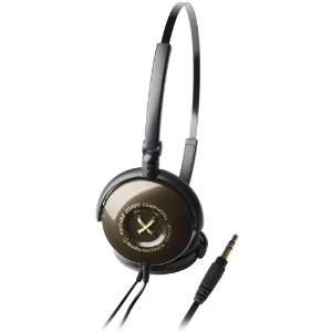 Audio Technica ATH FW3BW Button Style On Ear Headphones, Brown