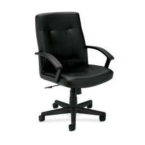 Basyx   Black Leather Mid Back Managers / Conference Chair  