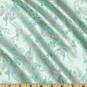  44 Wide Chinese Brocade Swan Song Mist Fabric By The 
