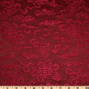 29 Wide Chinese Silk Brocade Large Medalion Wine Fabric 