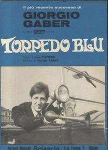 GIORGIO GABER TORPEDO BLU spartito musicale 1968 SCIASC  